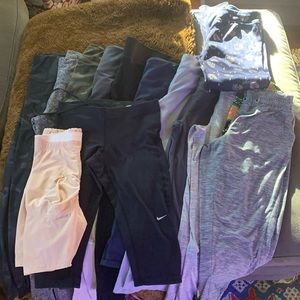 Lot of women’s leggings and athletic pants.
